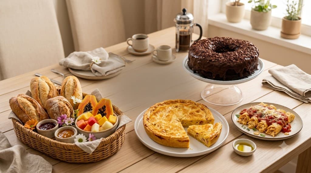 Panquecas, canelones, tortas e bolos da Amor & Sabor